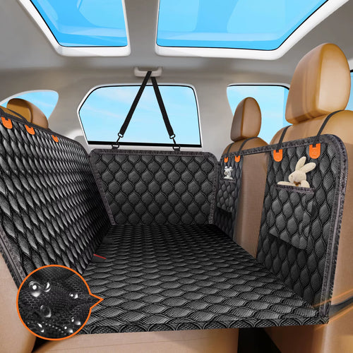 Back Seat Extender Hard Bottom Dog Car Seat Cover for Dogs Dog Hammock with Mesh Window Scratch-Proof and Anti-Slip